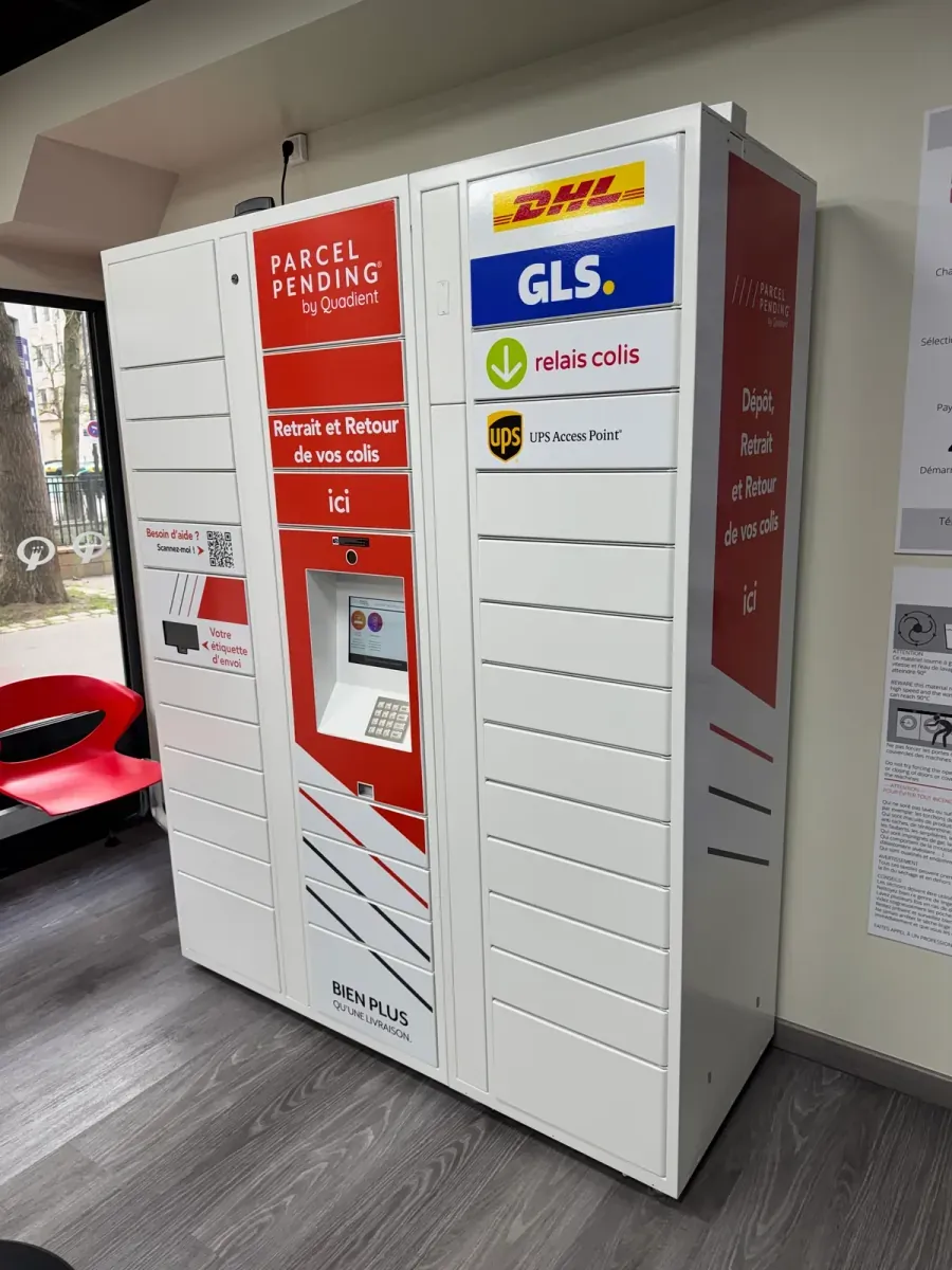 Consigna inteligente de paquetes de DHL, UPS, GLS, Relais Colis y Joybuy, con impresora integrada para las devoluciones de Relais Colis y UPS